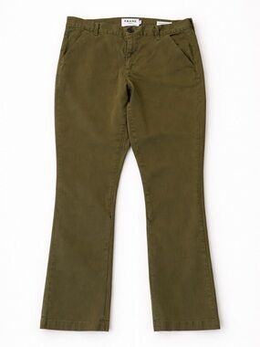 FRAME Olive Green Ankle Pants Size 29 Slim Straight 26” Inseam Mid Rise
